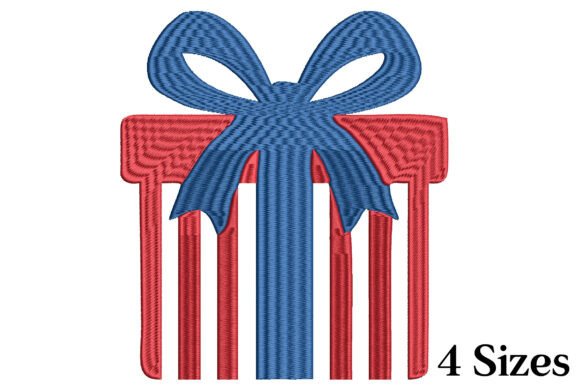 Download Patriotic Gift Box Embroidery Design - Design Collection