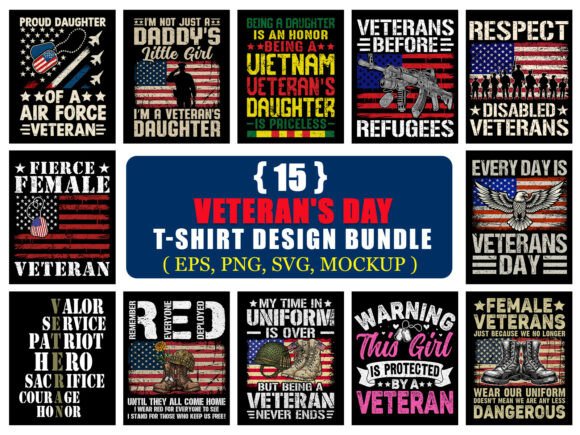 Download Veteran’s Day T‑Shirt Design Bundle - Design Collection