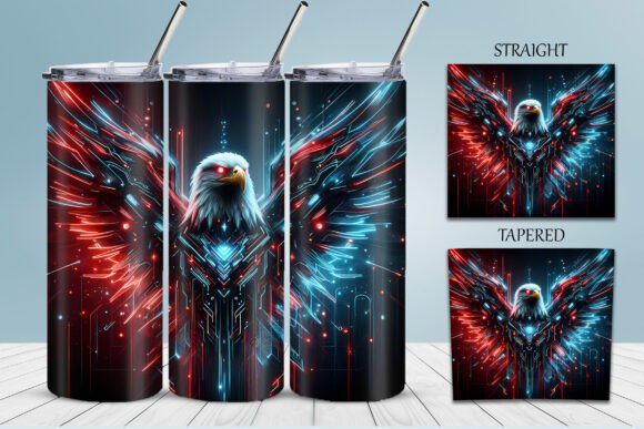 Download Futuristic Neon Bald Eagle Design - Design Collection