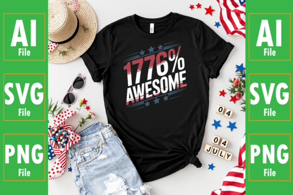 Download Fourth of July Design, 1776% Awesome - Design Collection