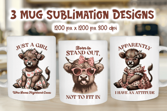 Download Funny Highland Cow Mug Wrap Sublimation - Highland cow mug Collection
