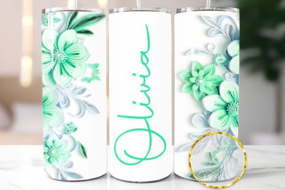 Download Custom Name Tumbler PNG Flowers Design - Design Collection