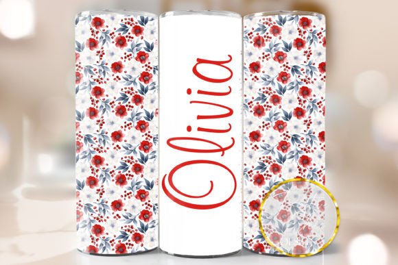 Download Custom Name Tumbler Wrap Floral Design - Design Collection